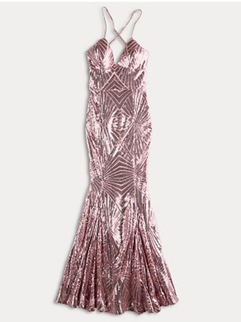 Violet Weekend Geometric Sequin Mermaid Gown, Girl's, Size: 15-16, Blus